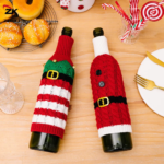 (ZYDD01) 1Pcs Winter Cute Knitted Sweater Wine Bottle Set Champagne - Image 3
