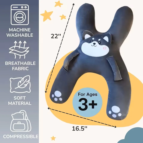 S0eb4c5e0de134e37a960513acd2334ed7.webp Kids Car Neck Pillow with Seat Belt Safety Sleep Aid Prevent Leaning - Image 6