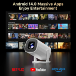 P30 PRO Smart Mini Projector Android 14 WiFi6 BT 5.0 Supports 4K 1280 - Image 2