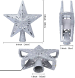 Christmas Tree Topper Decor 3D Glitter Star LED Rotating Snowflake - Image 5