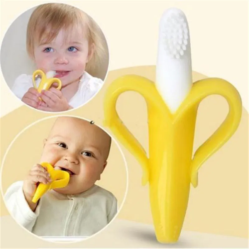 Baby Silicone Training Toothbrush BPA Free Banana Shape Safe Toddle