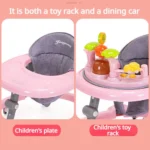 Baby Activity Walker with Music & Light Removable Footrest Toy Rack - Image 3