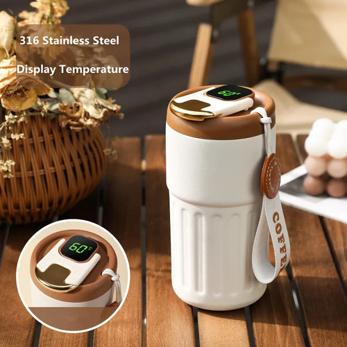Smart Thermos Bottle Water Digital LED Temperature Coffee Cup 316