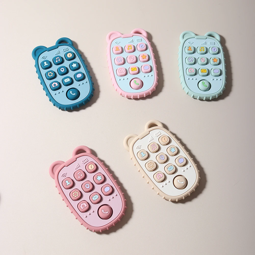 S2496dbeaed3b413b86b1e30dc658b90d6.webp 2024 New Baby Teether mobile phone Shape Silicone Teether Teething Toy - Image 6