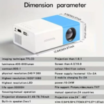 2025 Smart Projector 1000 Lumens, WiFi 6 Bluetooth 5.3, Android 12 - Image 2
