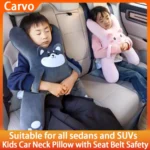Kids Car Neck Pillow with Seat Belt Safety Sleep Aid Prevent Leaning