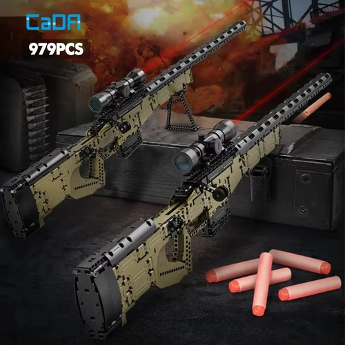 S445e3e5ba689484da9f6f949b5c442b2P.webp Cada 979Pcs City Technical Police Military Weapon AWM Sniper Rifle - Image 2