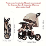 Foldable Baby Stroller Sit & Lie Portable 360° Swivel Front Wheel - Image 5