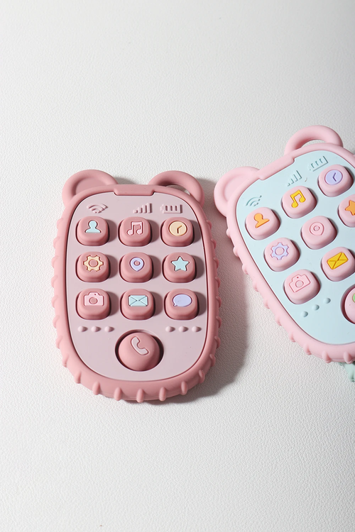 S4a92ca9cfbd9435094de279020e25afaE.webp 2024 New Baby Teether mobile phone Shape Silicone Teether Teething Toy - Image 2