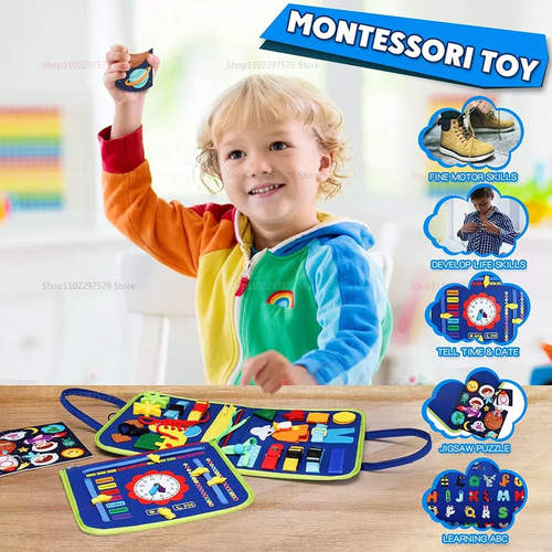 S4b9a911c480c4b1eacf4c1df2f3254f0s.webp Toddler Busy Board for Montessori Sensory Toys Early Education - Image 2