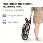 Foldable Baby Stroller Sit & Lie Portable 360° Swivel Front Wheel - Image 3