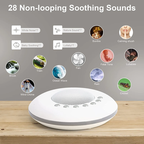 Baby White Noise Sound Machine Built-in 28 Soothing Sounds 4 Timer &