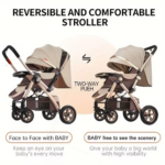 Foldable Baby Stroller Sit & Lie Portable 360° Swivel Front Wheel - Image 2