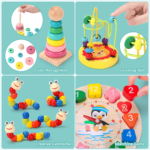 5-6pcs/set Montessori Wooden Toys for Babies Boy Girl Gift Baby - Image 5