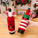 (ZYDD01) 1Pcs Winter Cute Knitted Sweater Wine Bottle Set Champagne - Image 4