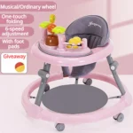 Baby Activity Walker with Music & Light Removable Footrest Toy Rack