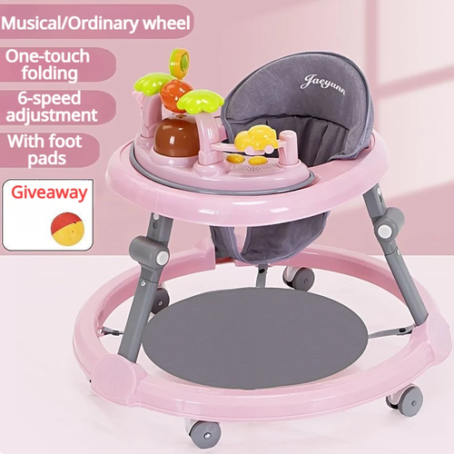 Baby Activity Walker with Music & Light Removable Footrest Toy Rack