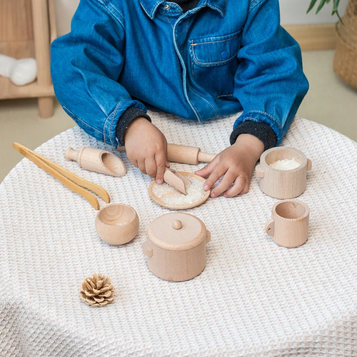 Sa332b6926a354a269a8f0fe940427944d.webp Montessori Sensory Enlighten Puzzle Toys Set Simulated Kitchen Tea Set - Image 2