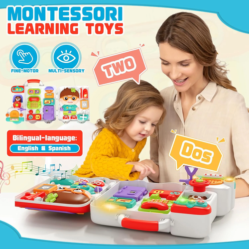 Sb3e42c45a7004349af24622b26bddd92d-1.webp Busy Board Montessori Toys for Toddler Aged 2-3 Years, Educational - Image 2