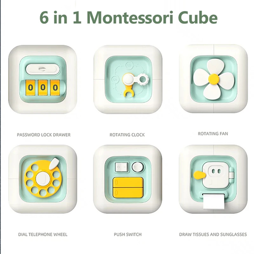 Sc1de0ee346e04300af8ab51b07709361j.webp 6 in 1 Montessori Educational Toys Sensory Busy Board Baby Practice - Image 5