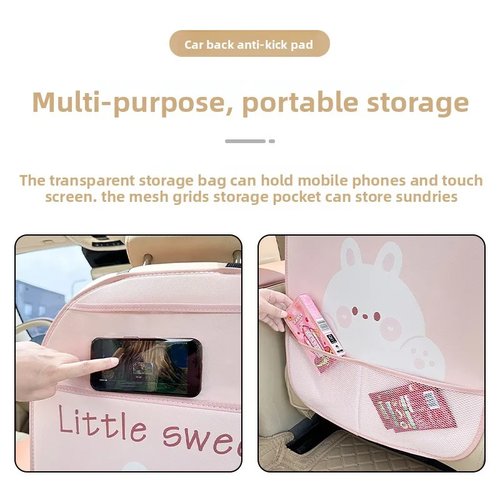 Se866d702d3274c6c835213ae771addc3n.webp 1PC Car Seat Back Cover Protector for Kids Cartoon Auto Anti Kick Mat - Image 5