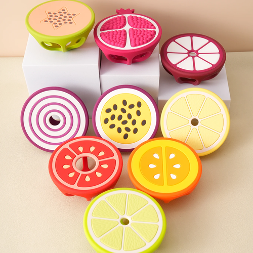 Sf59a44dd02024ba68fc39ae8e5f250efP.webp Color Kids New 1PCS Baby Silcone Teether Toys Vegetable Fruit Shape - Image 2