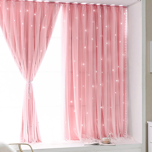 Sfd6b65a4eca842a28835cbe7f9447d11H.webp 1pcs fashionable cute blackout curtains with star hollow pattern, - Image 3