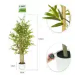 Artificial Bamboo Tree with Plastic Planter & Moss | Realistic Decorative Fake Plant | Home Bedroom Office Living Room Indoor Decor - Image 6