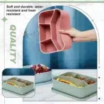 Eco-Friendly Silicone Lunch Box with 4 Compartments – Leakproof, Food-Grade, BPA-Free (For Kids & Adults) - Image 4