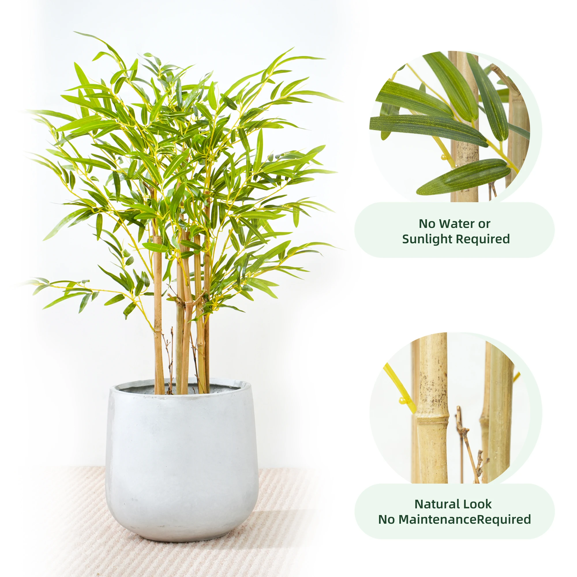 Ab659fada27b24bc4b287402c48dda29cA.webp mcc direct Artificial Bamboo Tree, Decorative Artificial Plant with Plastic Planter and Artificial Moss for House Bedroom Office - Image 1