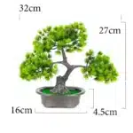 27cm Artificial Pine Bonsai Tree with Pot | Realistic Fake Plant Desktop Decoration | Plastic Simulation Landscape Tree for Home Office Hotel and Room Decor - Image 9