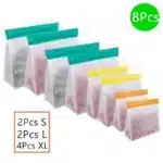 Reusable PEVA Food Storage Bags – Leakproof Stand-Up Freezer Bags (Sandwich, Snack & Quart Sizes, BPA-Free) - Image 16