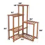 Plant Corner Stand 6 Tier Wood Shelf Indoor Outdoor Garden Patio Display Shelves Rack Flowers Succulents Planter Pots Pine Carbon - Image 4