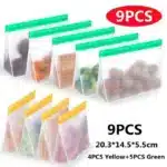 Reusable PEVA Food Storage Bags – Leakproof Stand-Up Freezer Bags (Sandwich, Snack & Quart Sizes, BPA-Free) - Image 10