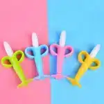 Baby Silicone Training Toothbrush BPA Free Banana Shape Safe Toddle Teether Chew Toys Teething Ring Gift Infant Baby Chewing - Image 2