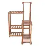 Plant Corner Stand 6 Tier Wood Shelf Indoor Outdoor Garden Patio Display Shelves Rack Flowers Succulents Planter Pots Pine Carbon - Image 5