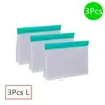 Reusable PEVA Food Storage Bags – Leakproof Stand-Up Freezer Bags (Sandwich, Snack & Quart Sizes, BPA-Free) - Image 9