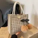 Retro Braided Jute Tote Bag – Large Capacity Beach & Grocery Bag, Women’s Boho Handbag & Lunch Tote - Image 8