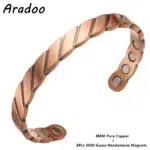 Premium Pure Copper Bracelets Women Vintage Style Magnetic Therapy Open Cuff Bangle Jewelry Gifts Antique Copper Plated Plant Pattern - Image 7