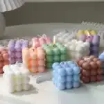 Scented Bubble Cube Candle - 1PC Handmade Soy Wax for Home Decoration & Celebrations
