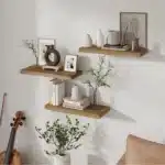 Wooden Floating Wall Shelf Art Storage Rack Rustic Wood Shelves For Wall Storage Wall Hanging Shelf Bedroom Home Decorations 1PC - Image 3