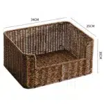 Imitation Rattan Drawer Basket  Study  Office Book and Document Storage Basket  Cabinet Sorting Basket - Image 7