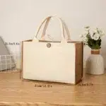 DIY Blank Canvas Tote Bag for Painting and Crafts | Large Plain Burlap-Style Reusable Shopping Bag | Eco-Friendly Handheld Craft Bag for Women - Image 4