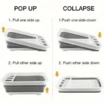 Space-Saving Collapsible Dish Drying Rack with Utensil Holder, Portable Folding Sink Drainer for Home, RV, Camping - 1pc - Image 3