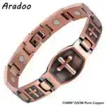 ARADOO Men's Pure Copper Bracelet 3500 Gauss 3X Strongth Magnetic Therapy Link Bracelets - Image 9