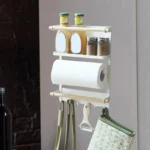 Magnetic Fridge Shelf Organiser with Hook | Moveable Space-Saving Refrigerator Side Rack | Multi-Function Magnetic Spice Rack and Kitchen Storage Holder for Fridge - Image 7