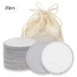 Double Round Makeup Remover Pads 20Pcs + Cleaning Mesh Bag, Machine Washable, Reusable, Suitable for All Skin Types - Image 12