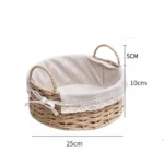 Wicker Storage Baskets for Shelves Organizing Decorative Natural Paper Rope Woven Serving Baskets Trays with Handle Liner - Image 8