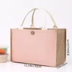 DIY Blank Canvas Tote Bag for Painting and Crafts | Large Plain Burlap-Style Reusable Shopping Bag | Eco-Friendly Handheld Craft Bag for Women - Image 10