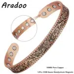 Premium Pure Copper Bracelets Women Vintage Style Magnetic Therapy Open Cuff Bangle Jewelry Gifts Antique Copper Plated Plant Pattern - Image 13